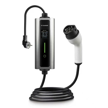 Boult 1 Fázis/16A 3,6 kW Schuko hálózati töltőállomás (hordozható, 5m-es Type-2-es Kábel, 8-16A között állítható, IP65, LED kijelző)