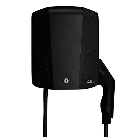 ABL eMH1 11kW elektromos autó fali töltő (11 kW, 6m-es Type 2 Kábel, Kulcsos indítás, beépített A-típusú Fi-relé, DC-Túláramvédelem)
