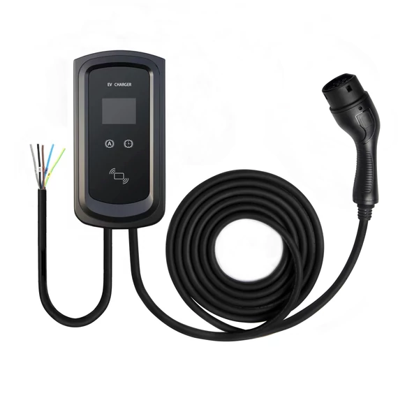 Auxus Wallbox 11 kW elektromos autó fali töltő (11kW, 5M-es Type 2 Kábel, WiFi, APP, RFID, DC-védelem)