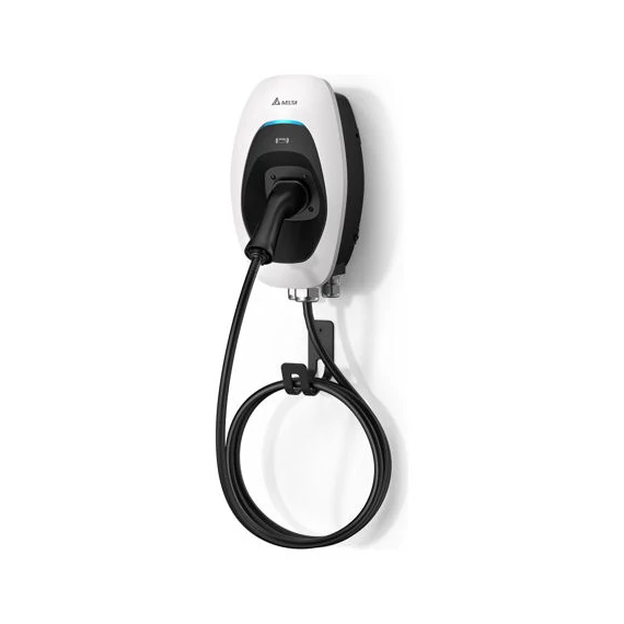 Delta AC Basic MAX 11 kW elektromos autó fali töltő (11kW, 5M-es Type 2 Kábel, Kulcsos indítás, beépített A-típusú Fi-relé, Bluetooth, DC-túlfesz. védelem)