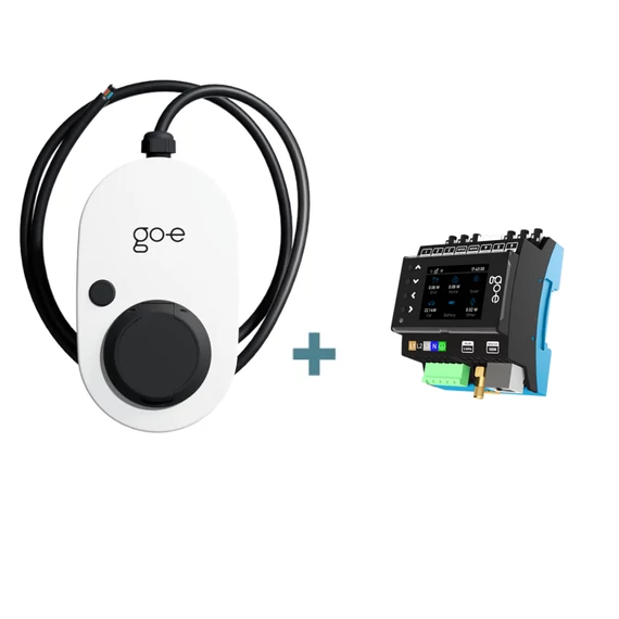 go-e Charger Gemini 22 kW elektromos autó fali töltő + go-e Controller (Csomagajánlat: fali töltő és controller, hálózatfigyeléshez és napelemhez) 